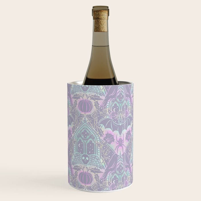 Gothic Halloween Damask - pastel glow Wine Chiller Gallery Image 2