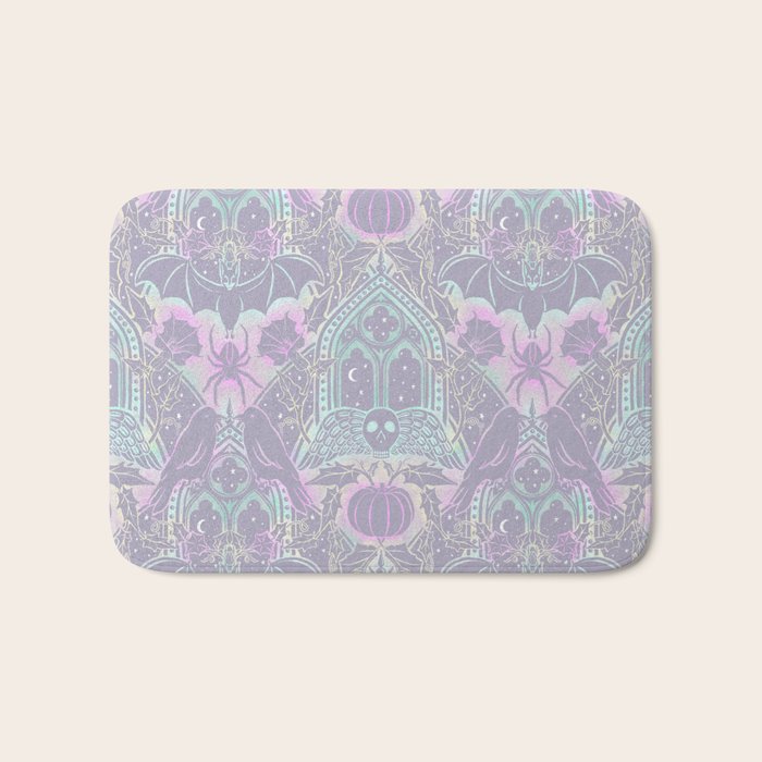 Gothic Halloween Damask - pastel glow Bath Mat Gallery Image 1