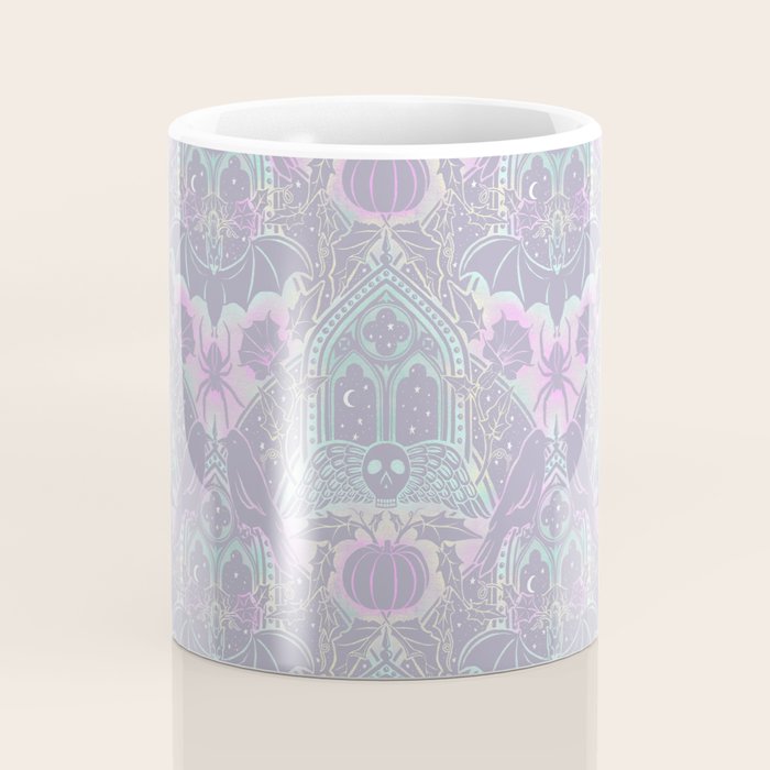 Gothic Halloween Damask - pastel glow Coffee Mug Gallery Image 4