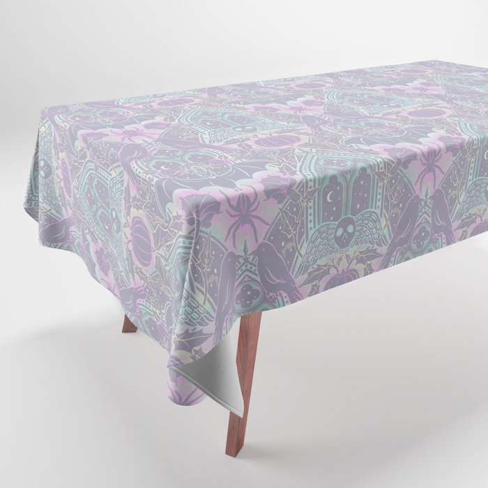 Gothic Halloween Damask - pastel glow Tablecloth