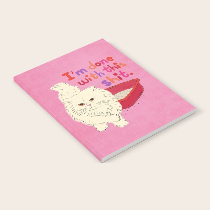 I'm Done With This Shit - Funny Cat Pun Notebook Gallery Image 1
