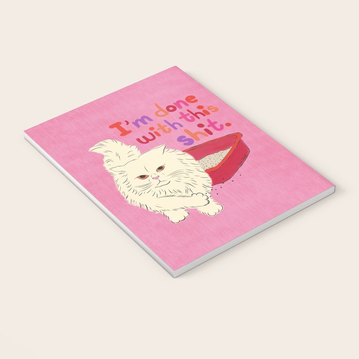 I'm Done With This Shit - Funny Cat Pun Notebook Gallery Image 3