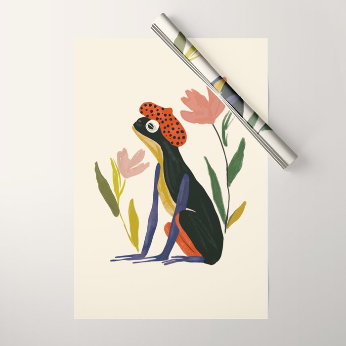 Parisian Frog Wrapping Paper Gallery Image 1