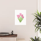 pink tulips watercolor Poster Gallery Image 2