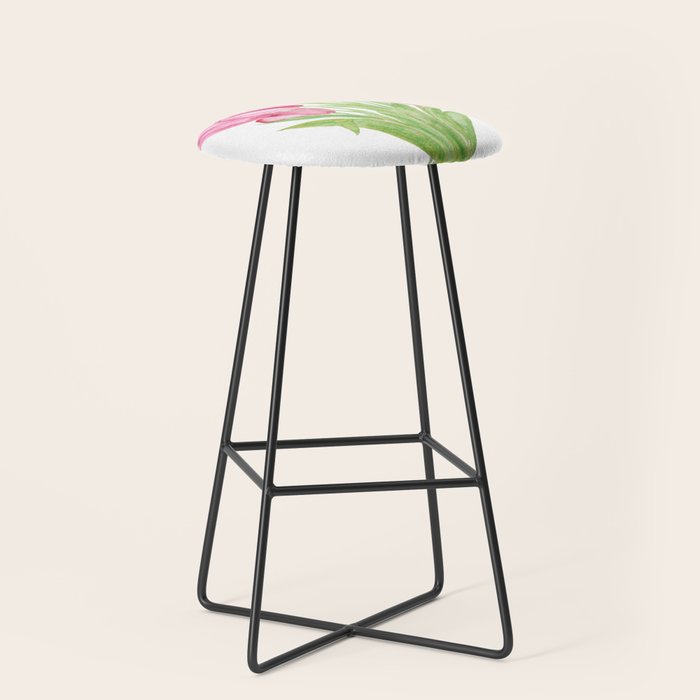 pink tulips watercolor Stool Gallery Image 1
