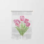 pink tulips watercolor Wall Hanging Gallery Image 1