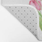 pink tulips watercolor Bath Mat Gallery Image 2