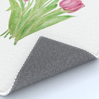 pink tulips watercolor Rug Gallery Image 4