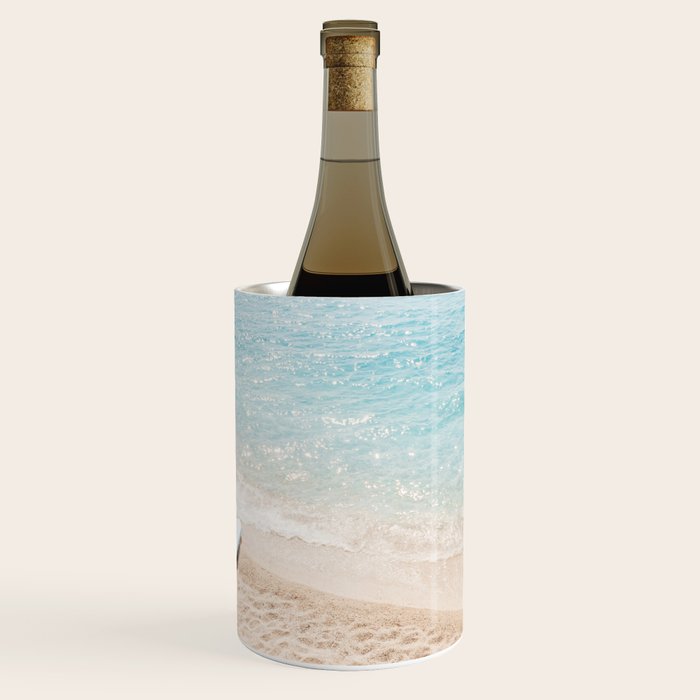 Aerial Surfers Beach Print, Surf Beach Photography, Surfboard Minimal Aerial Photography, Blue Ocean Print, Beach Print, Minimalism Beach Print, Beach Art, Home Decor Wine Chiller Gallery Image 1