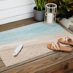 Aerial Surfers Beach Print, Surf Beach Photography, Surfboard Minimal Aerial Photography, Blue Ocean Print, Beach Print, Minimalism Beach Print, Beach Art, Home Decor Outdoor Rug Gallery Image 2