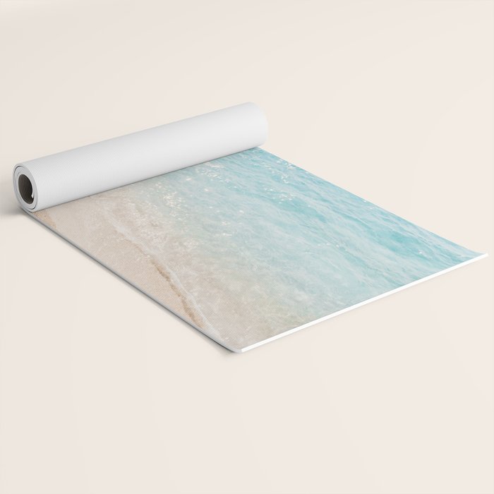 Aerial Surfers Beach Print, Surf Beach Photography, Surfboard Minimal Aerial Photography, Blue Ocean Print, Beach Print, Minimalism Beach Print, Beach Art, Home Decor Yoga Mat Gallery Image 2
