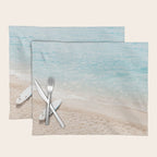 Aerial Surfers Beach Print, Surf Beach Photography, Surfboard Minimal Aerial Photography, Blue Ocean Print, Beach Print, Minimalism Beach Print, Beach Art, Home Decor Placemat Gallery Image 1
