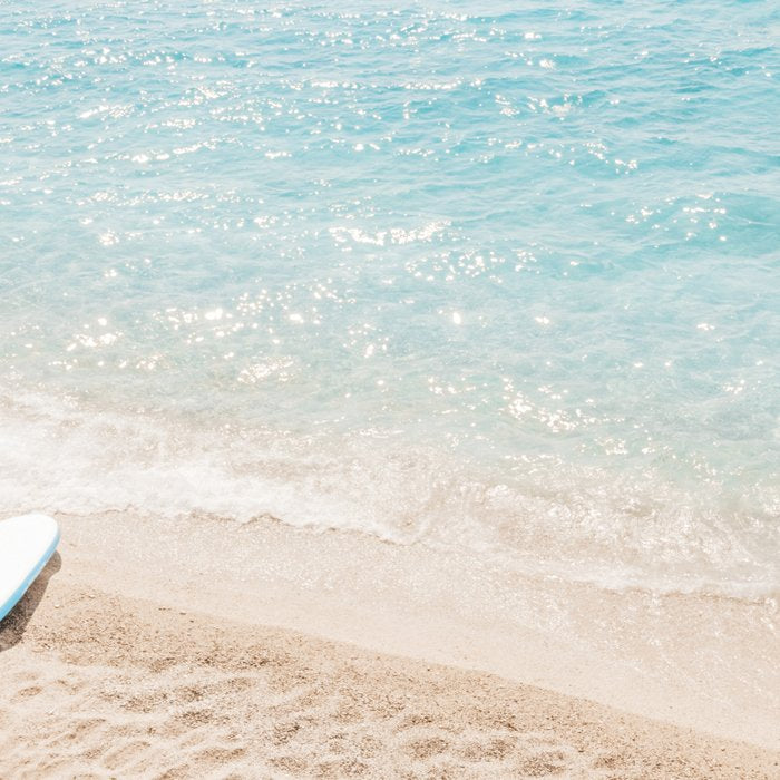 Aerial Surfers Beach Print, Surf Beach Photography, Surfboard Minimal Aerial Photography, Blue Ocean Print, Beach Print, Minimalism Beach Print, Beach Art, Home Decor Coffee Mug Gallery Image 2