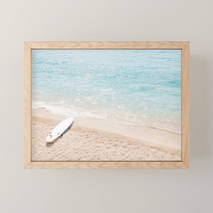 Aerial Surfers Beach Print, Surf Beach Photography, Surfboard Minimal Aerial Photography, Blue Ocean Print, Beach Print, Minimalism Beach Print, Beach Art, Home Decor Mini Art Print Gallery Image 1