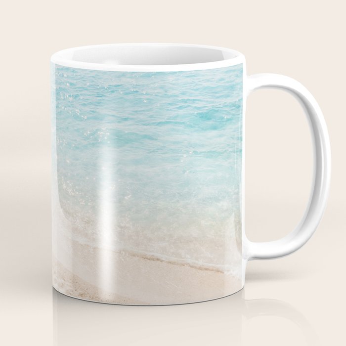 Aerial Surfers Beach Print, Surf Beach Photography, Surfboard Minimal Aerial Photography, Blue Ocean Print, Beach Print, Minimalism Beach Print, Beach Art, Home Decor Coffee Mug Gallery Image 1