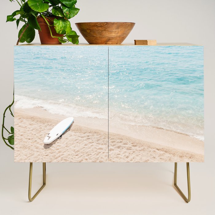 Aerial Surfers Beach Print, Surf Beach Photography, Surfboard Minimal Aerial Photography, Blue Ocean Print, Beach Print, Minimalism Beach Print, Beach Art, Home Decor Credenza Gallery Image 1