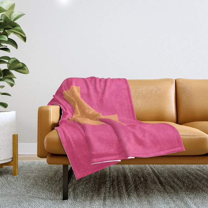 Swiss Cross Symbol in Pink and Orange Throw Blanket Gallery Image 1