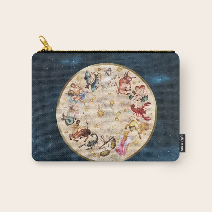 Vintage Astrology Zodiac Wheel Carry All Pouch Gallery Image 1