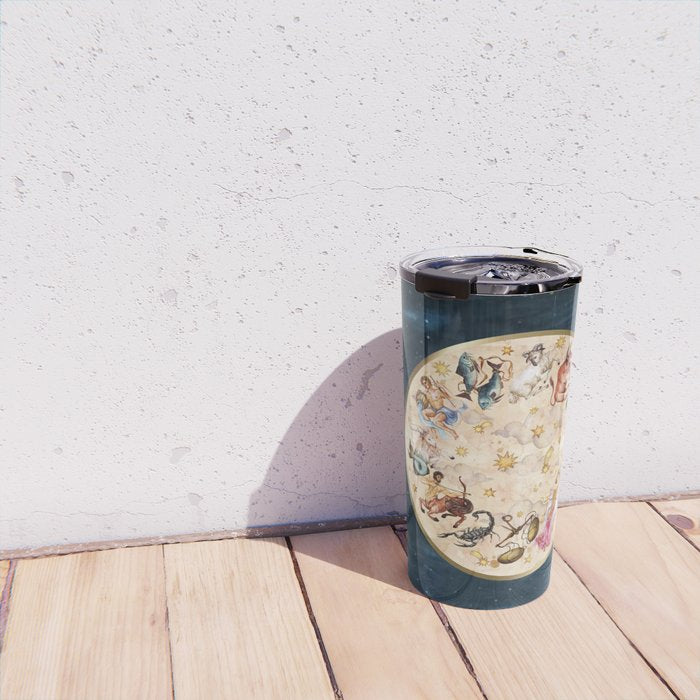 Vintage Astrology Zodiac Wheel Travel Mug Gallery Image 4