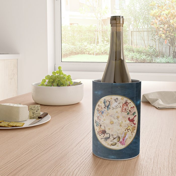 Vintage Astrology Zodiac Wheel Wine Chiller Gallery Image 4