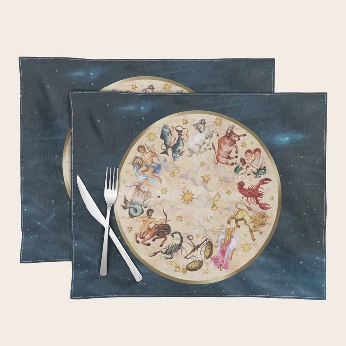 Vintage Astrology Zodiac Wheel Placemat Gallery Image 1
