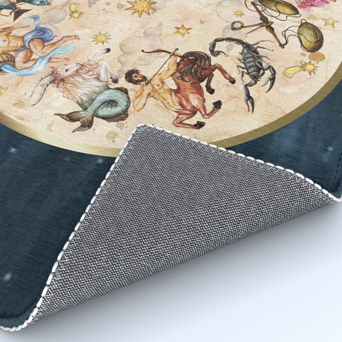 Vintage Astrology Zodiac Wheel Rug Gallery Image 4