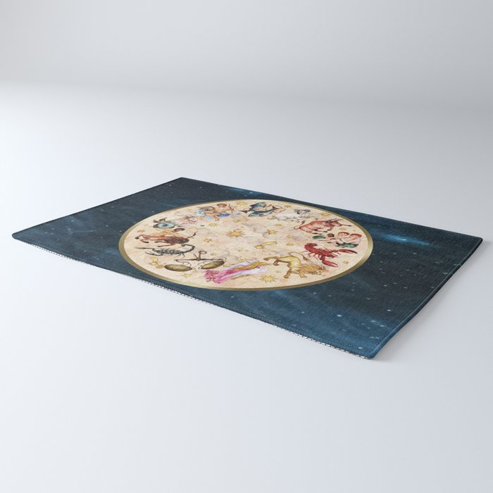 Vintage Astrology Zodiac Wheel Rug Gallery Image 3