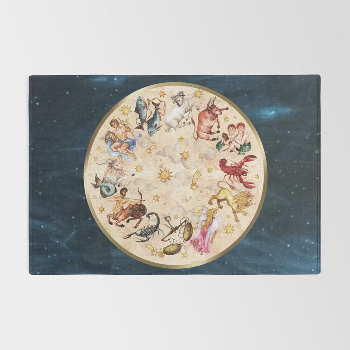 Vintage Astrology Zodiac Wheel Rug Gallery Image 2
