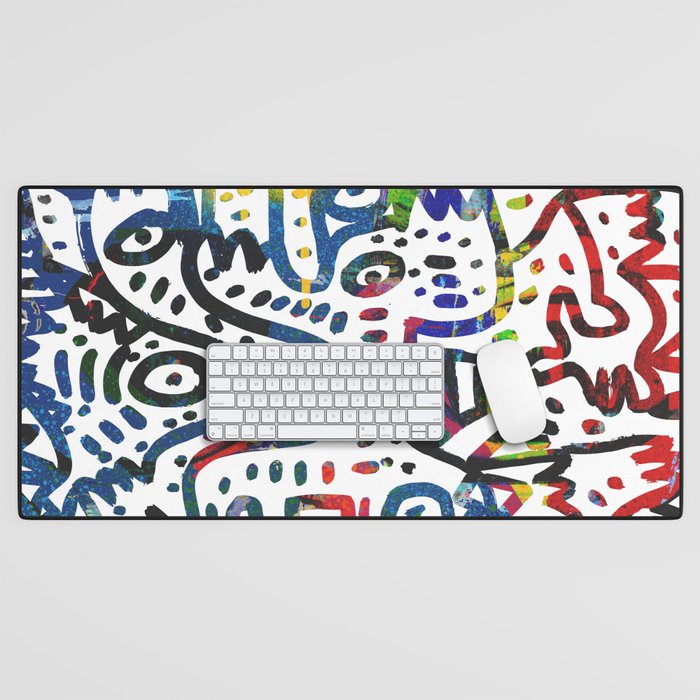 Graffiti Art Spray Painting White Street Comics Desk Mat Gallery Image 1