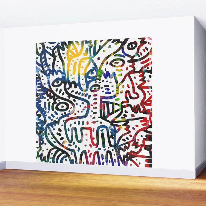 Graffiti Art Spray Painting White Street Comics Wall Mural Gallery Image 2