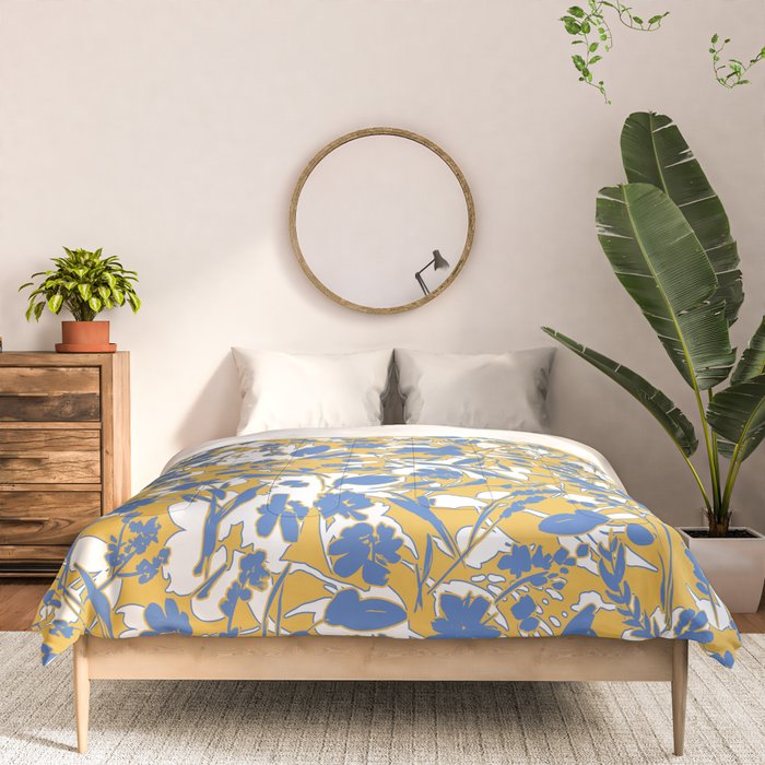 Simplistic silhouette flowers YB Comforter Gallery Image 3