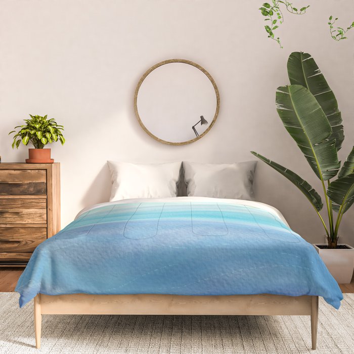 Sea Waves, Abstract Watercolor Painting Comforter Gallery Image 3