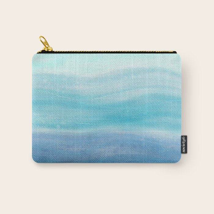Sea Waves, Abstract Watercolor Painting Carry All Pouch Gallery Image 1