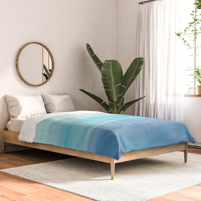 Sea Waves, Abstract Watercolor Painting Comforter Gallery Image 2