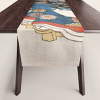 Japanese Vintage Kunisada Hiroshige Snowy Landscape Table Runner Gallery Image 1