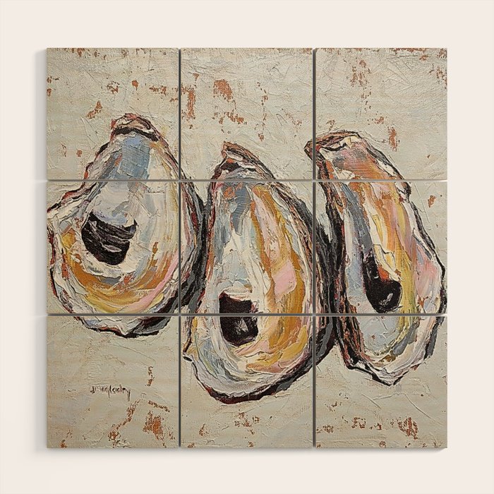 Oyster shells Wood Wall Art Gallery Image 1
