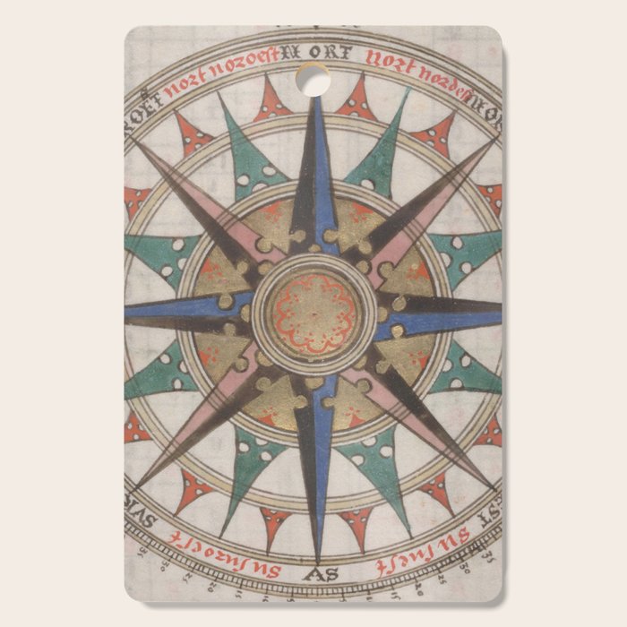 Historical Nautical Compass (1543) Cutting Board Gallery Image 1