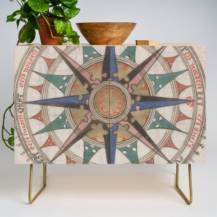Historical Nautical Compass (1543) Credenza Gallery Image 1