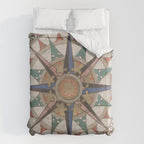 Historical Nautical Compass (1543) Duvet Cover Gallery Image 6