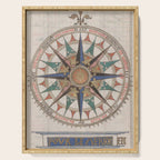 Historical Nautical Compass (1543) Serving Tray Gallery Image 1