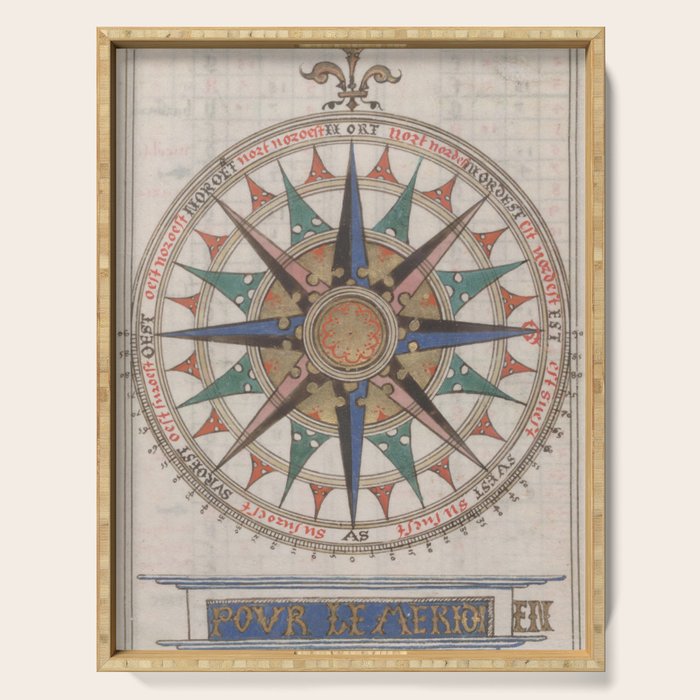 Historical Nautical Compass (1543) Serving Tray Gallery Image 1