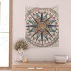 Historical Nautical Compass (1543) Wall Tapestry Gallery Image 2