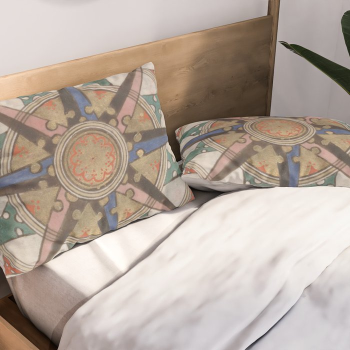 Historical Nautical Compass (1543) Pillow Sham Gallery Image 2