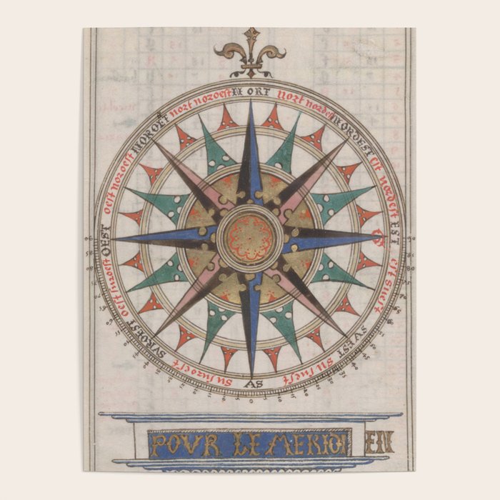 Historical Nautical Compass (1543) Poster Gallery Image 1