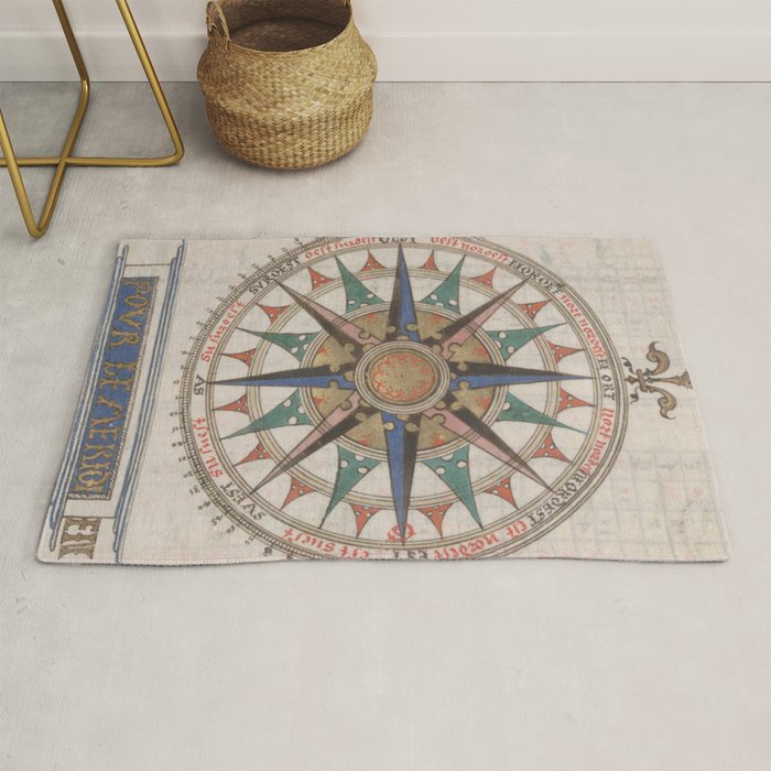 Historical Nautical Compass (1543) Rug Gallery Image 1
