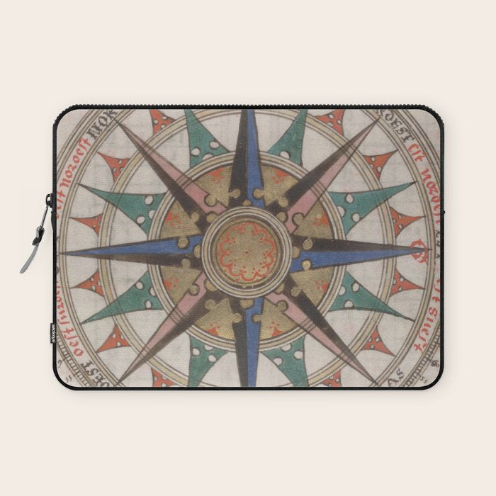 Historical Nautical Compass (1543) Laptop Sleeve Gallery Image 1