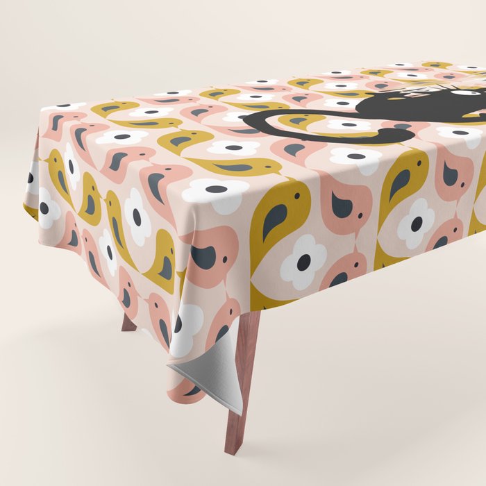 Unexspected falling cat blush Tablecloth Gallery Image 1