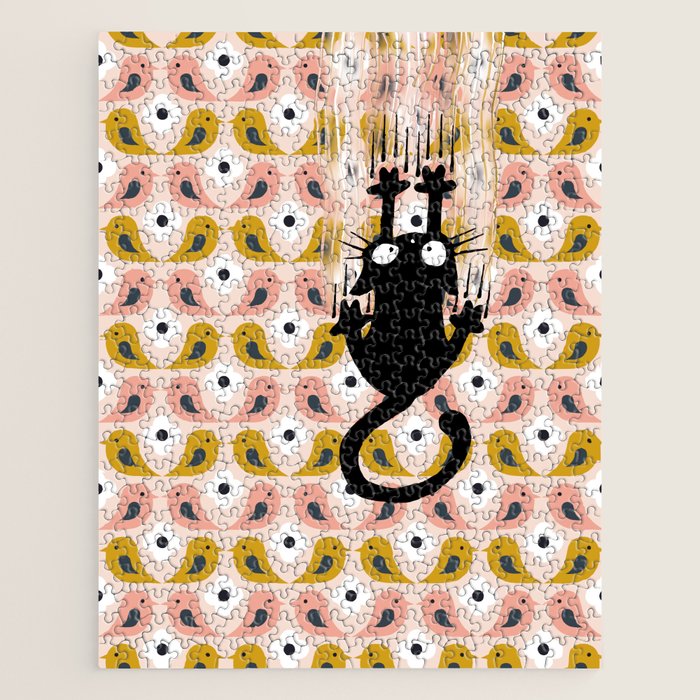 Unexspected falling cat blush Jigsaw Puzzle
