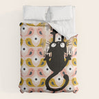 Unexspected falling cat blush Comforter Gallery Image 6