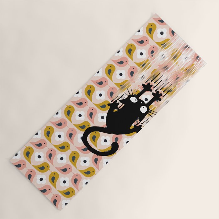 Unexspected falling cat blush Yoga Mat Gallery Image 1